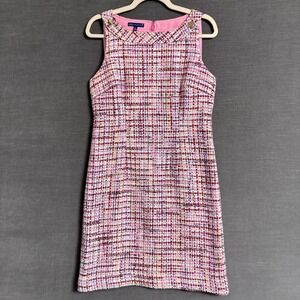 Talbots Dress 6 Petite Pink Tweed Sheath Work Office Career RSVP Preppy Easter